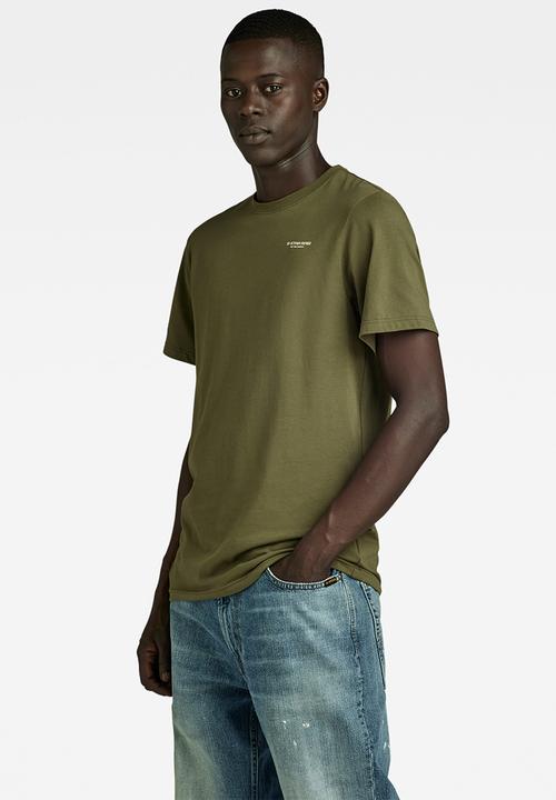 G-STAR - Slim base short sleeve compact stretch jersey - shadow olive