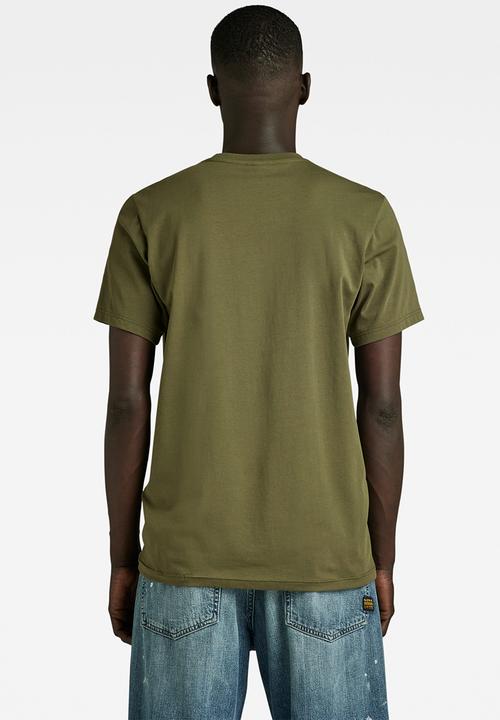 G-STAR - Slim base short sleeve compact stretch jersey - shadow olive