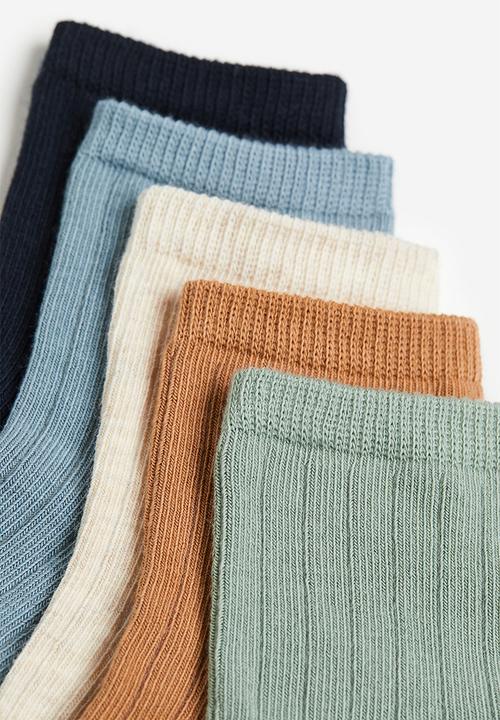 H&M - 5-Pack textured-knit socks - blue