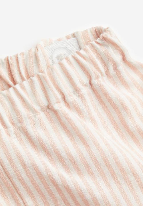 H&M - 2-Piece cotton set - apricot striped