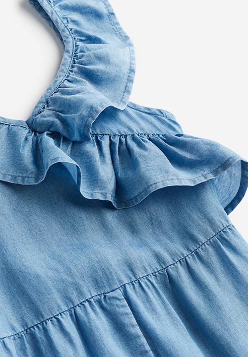 H&M - Flounce-trimmed lyocell jumpsuit - blue