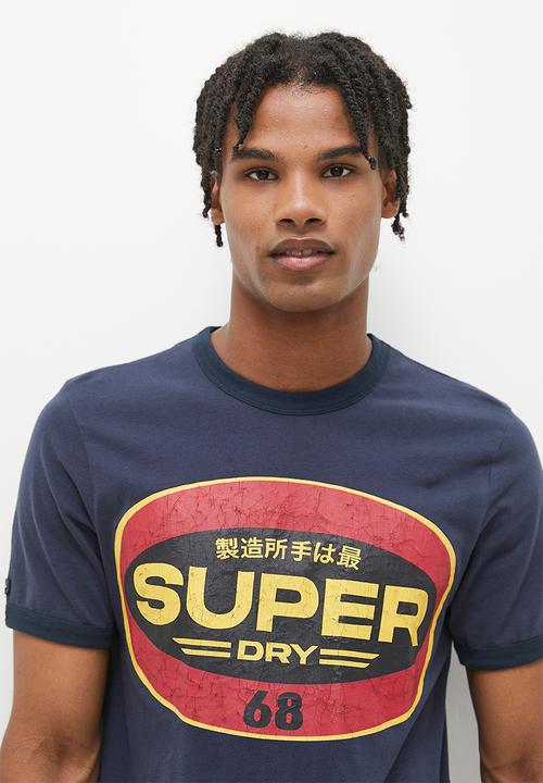 Superdry. - Work gasoline logo T-shirt - French Navy/Eclipse Navy