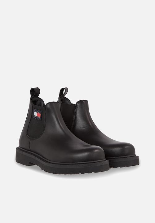 Tommy Hilfiger - Leather pull-on ankle boots - black 