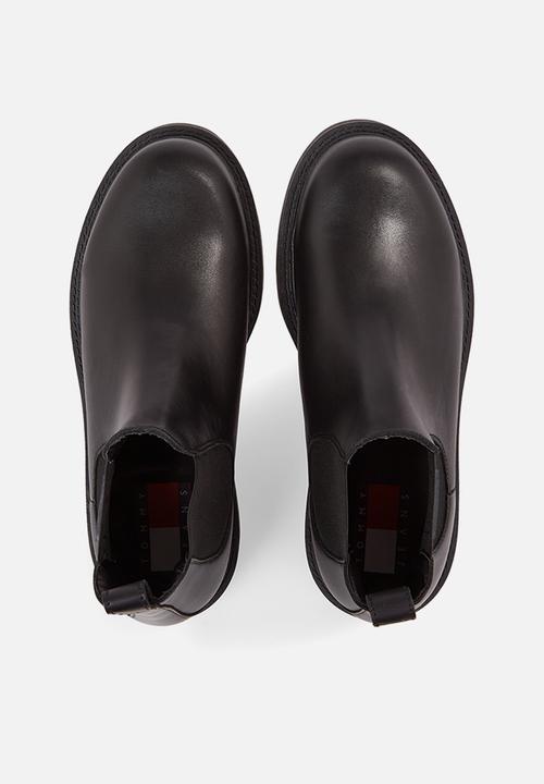 Tommy Hilfiger - Leather pull-on ankle boots - black 