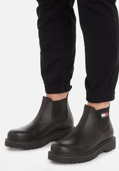 Tommy Hilfiger - Leather pull-on ankle boots - black 