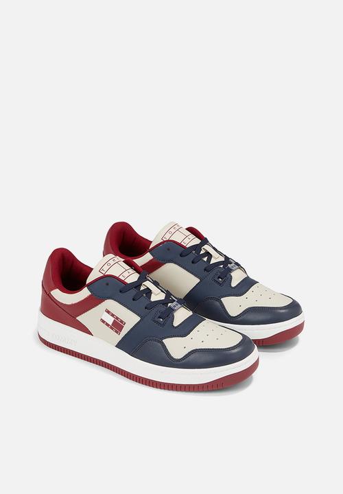 Tommy Hilfiger - Premium leather basketball trainers - twilight navy & rouge 