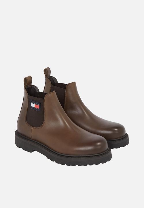 Tommy Hilfiger - Leather pull-on ankle boots - brown 