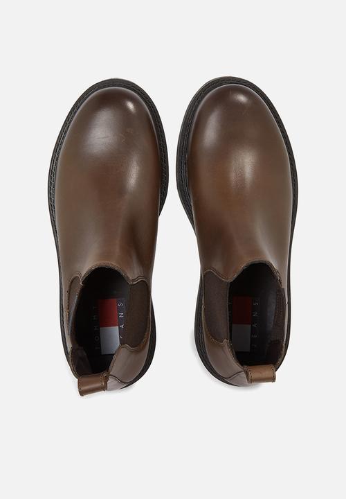 Tommy Hilfiger - Leather pull-on ankle boots - brown 
