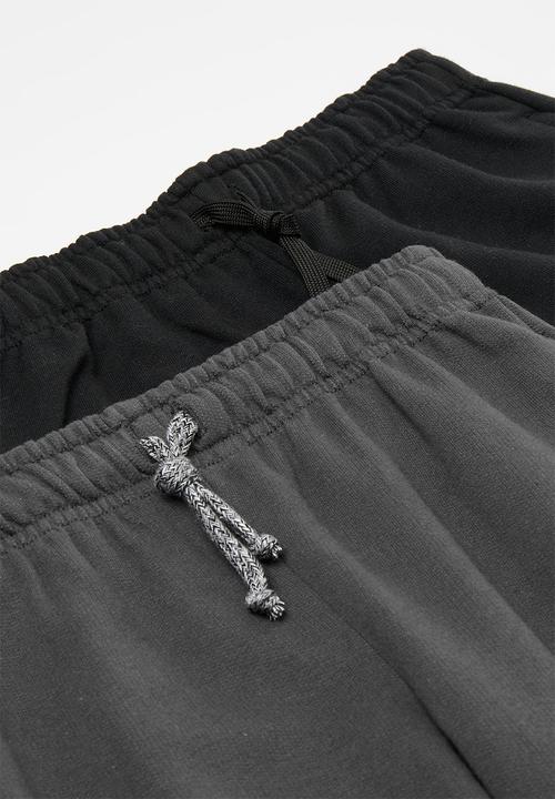 Pop Candy - 2 Pack joggers - black and charcoal
