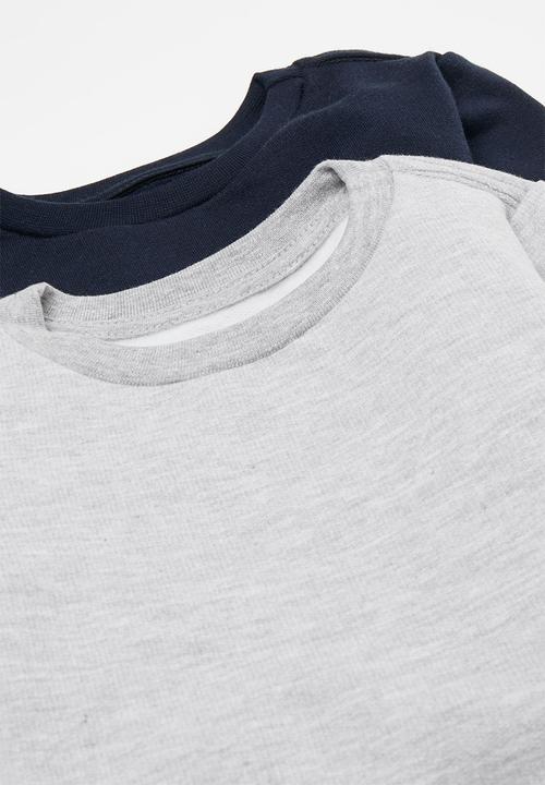 Pop Candy - 2 Pack plain sweatshirt -  navy and grey mel