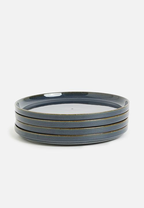 Omada - Flat Stackable  Side Plate Blue Set of 4