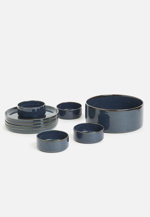 Omada - Flat Stackable  Side Plate Blue Set of 4