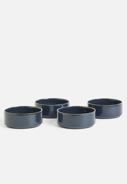 Omada - Flat Stackable  Nibble Bowl Blue Set of 4