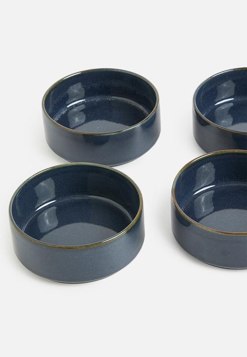 Omada - Flat Stackable  Nibble Bowl Blue Set of 4