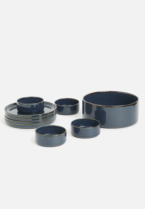 Omada - Flat Stackable  Nibble Bowl Blue Set of 4