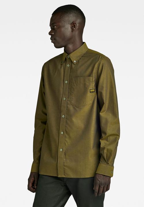 G-STAR - One pkt regular shirt l\s State oxford - tobacco/imperial blue oxford