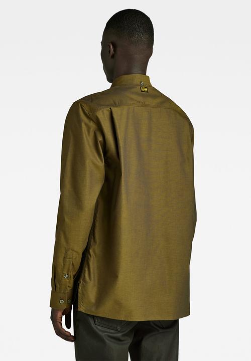 G-STAR - One pkt regular shirt l\s State oxford - tobacco/imperial blue oxford