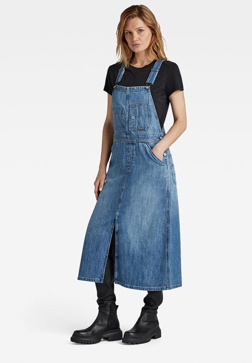 G-STAR - Midi dungaree dress wmn - faded cliffside blue
