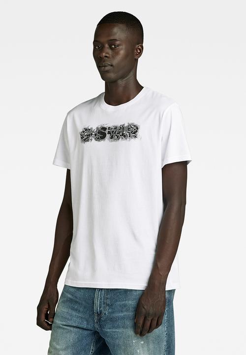 G-STAR - Distressed logo r t compact jersey I o - white