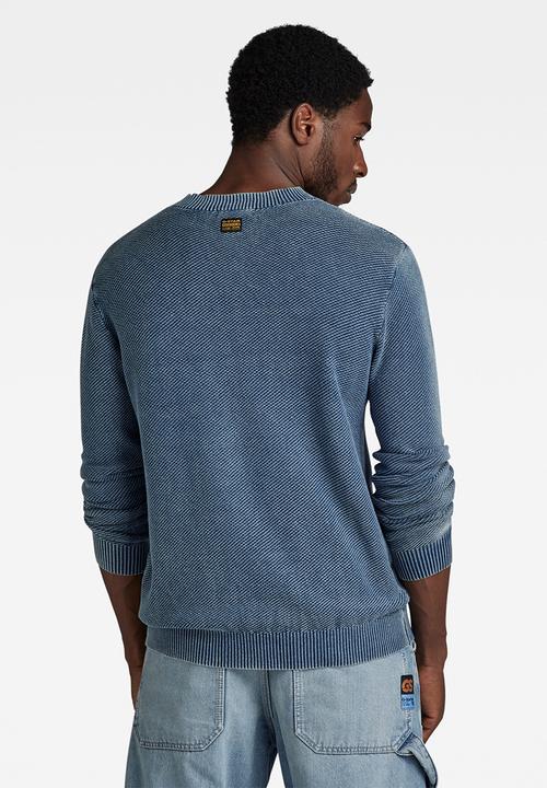 G-STAR - Indigo moss r knit Indigo neptune knit o - sun faded blue