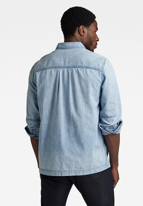 G-STAR - 1-pocket regular denim shirt long sleeve lt wt ravi - sun faded
