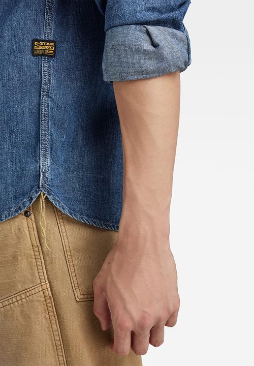 G-STAR - Nimes regular shirt long sleeve asinart 8oz denim - faded noosa blue
