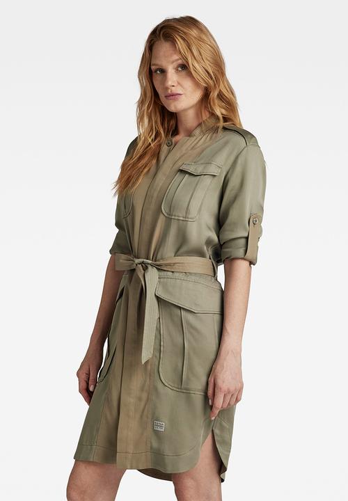 G-STAR - Field belt dress long sleeve wmn - shamrock