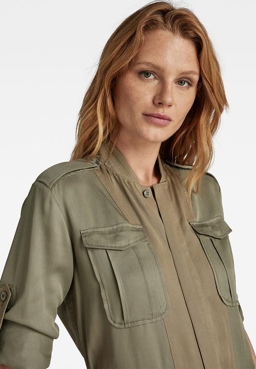 G-STAR - Field belt dress long sleeve wmn - shamrock
