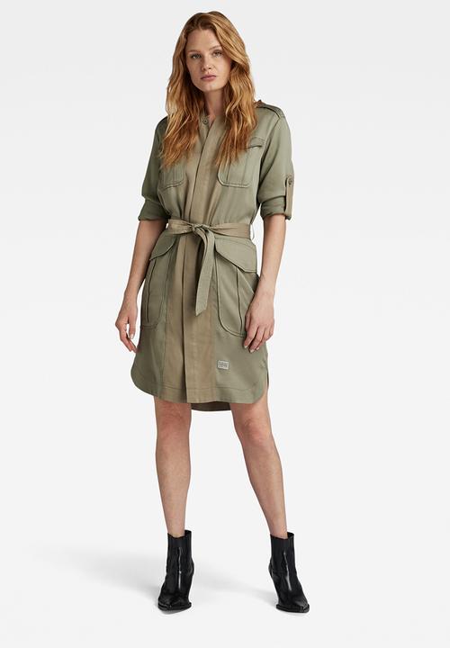 G-STAR - Field belt dress long sleeve wmn - shamrock