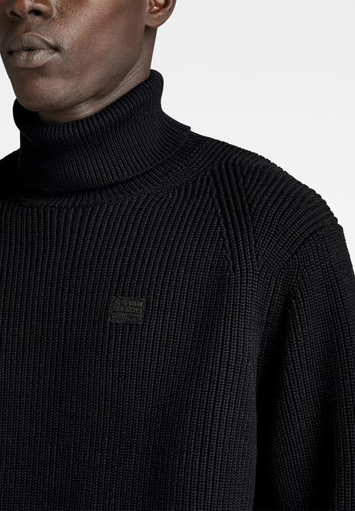 G-STAR - Pullover turtle knit cotton knit o - dk black