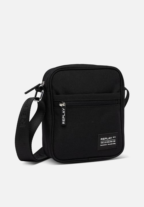 Crossbody bag in polyester fabric - total black Replay Bags & Wallets ...