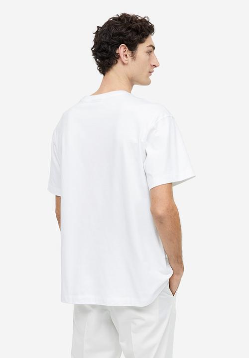 H&M - Relaxed fit embroidery-detail t-shirt - multi white