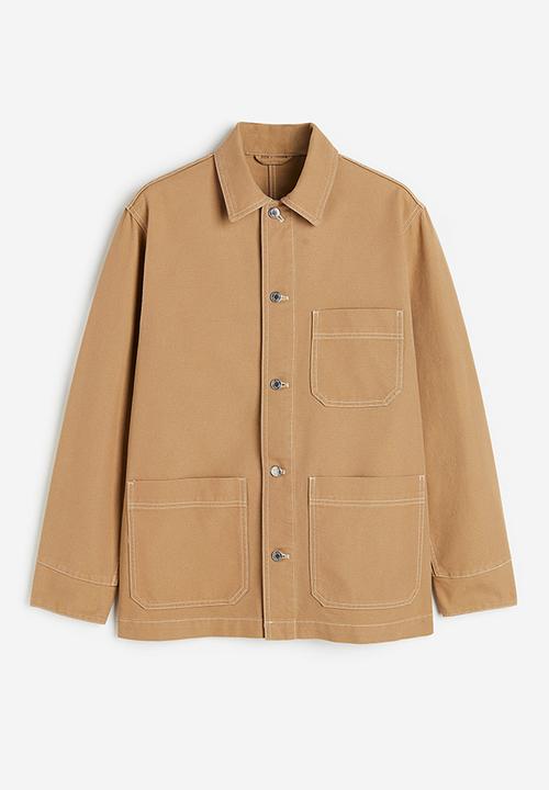H&M - Regular fit cotton canvas shacket - Beige