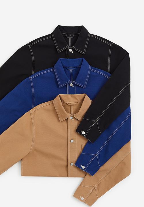 H&M - Regular fit cotton canvas shacket - Beige