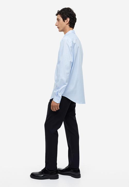 H&M - Slim fit cotton shirt - blue