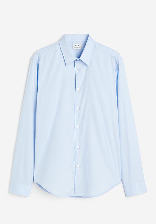 H&M - Slim fit cotton shirt - blue