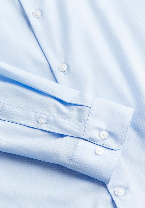 H&M - Slim fit cotton shirt - blue