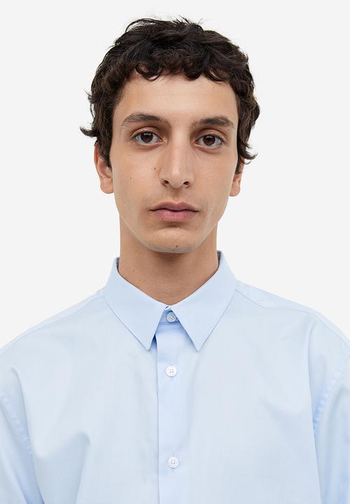 H&M - Slim fit cotton shirt - blue