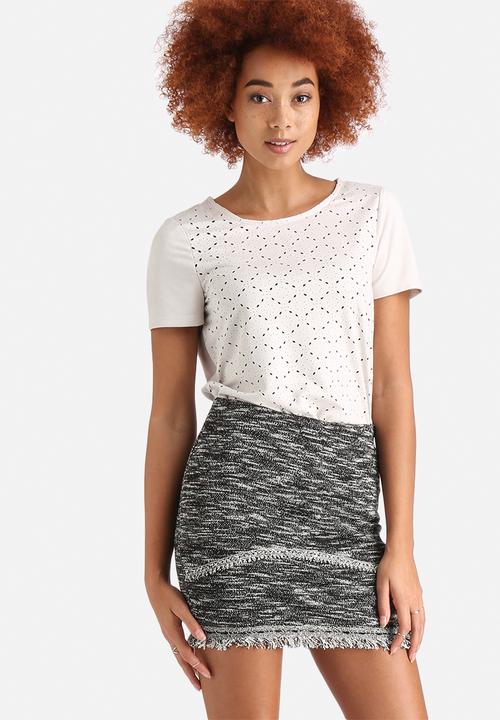 Vero Moda - Laser Cut Faux Suede Top