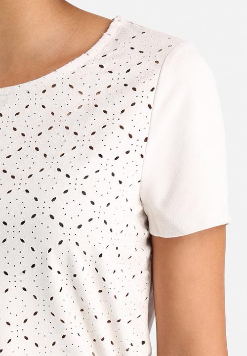 Vero Moda - Laser Cut Faux Suede Top