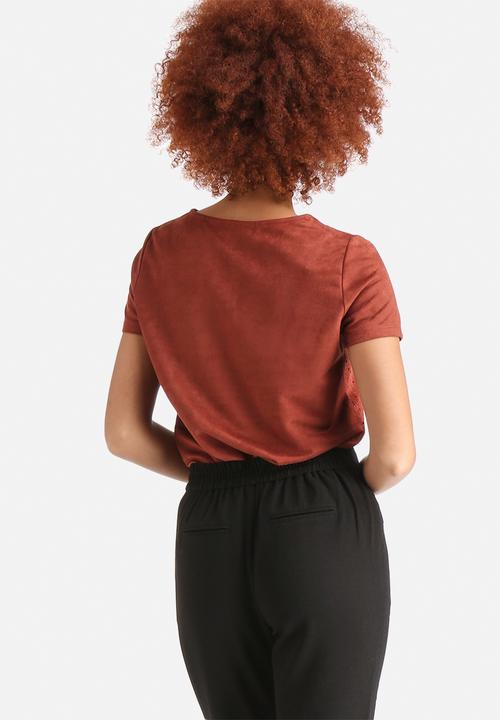 Vero Moda - Laser Cut Faux Suede Top