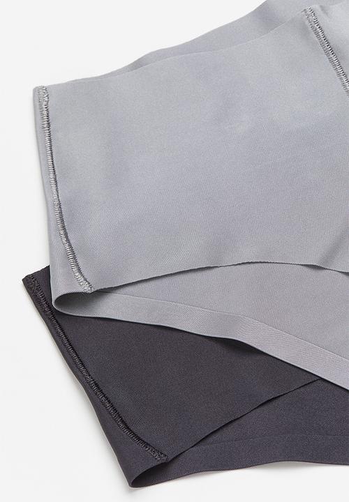 H&M - 2 Pack invisible light shape thong briefs - grey