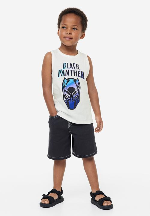 H&M - Printed vest top - white & black panther