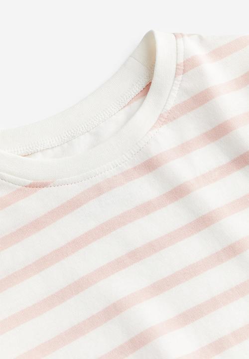 H&M - Long-sleeved jersey top - light pink striped