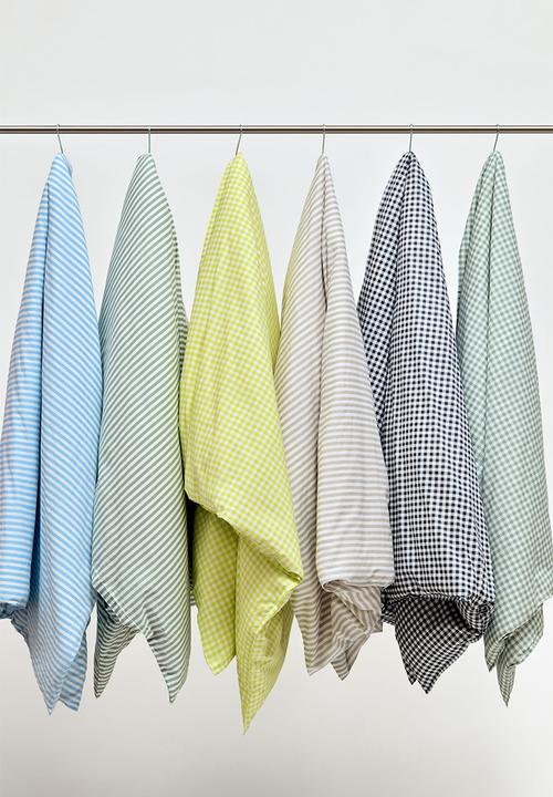 H&M - Patterned single duvet cover set - green, multi