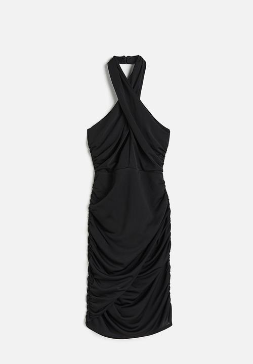 H&M - Draped halterneck dress - black 
