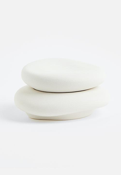 H&M - Stoneware trinket box - white