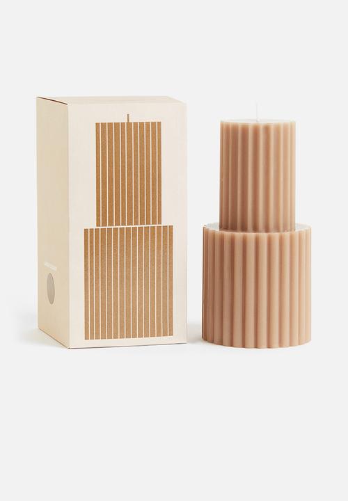 H&M - Shaped pillar candle - beige