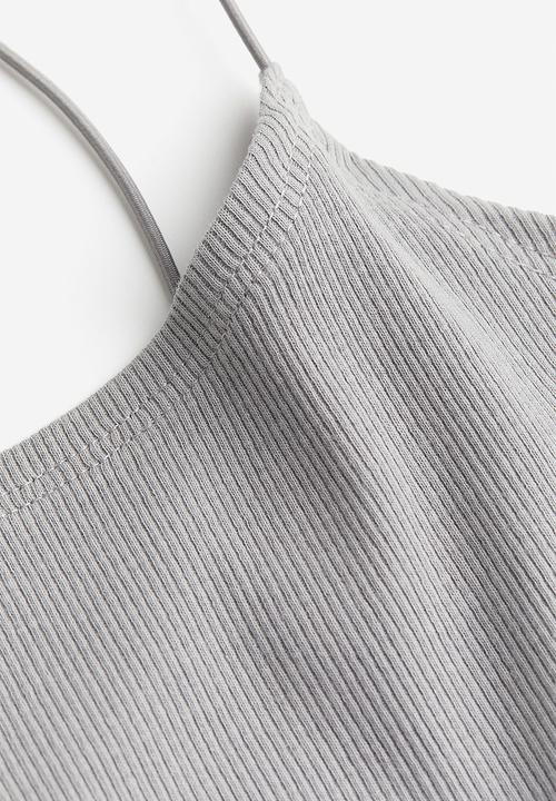 H&M - Cropped strappy top - grey