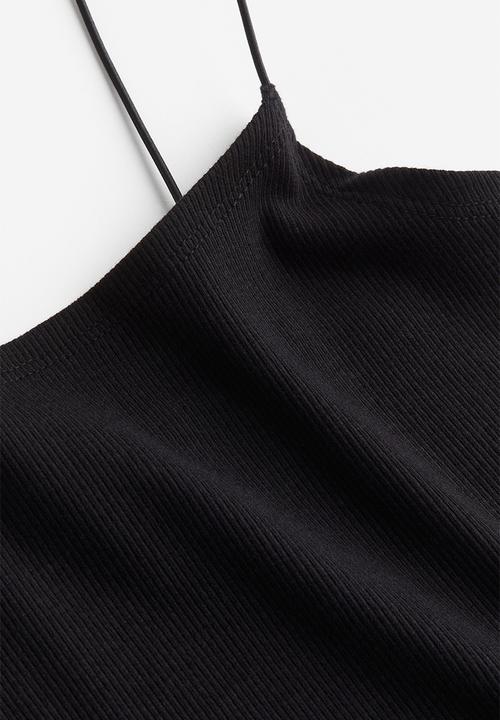 H&M - Cropped strappy top - black